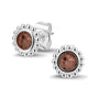 Bubble Ear Studs in Brown - Silver memorial jewellery