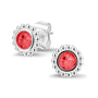 Bubble Ear Studs in Red - Silver memorial jewellery