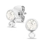 Birthstone Ear Studs - February (Amethyst) - Silver memorial jewellery