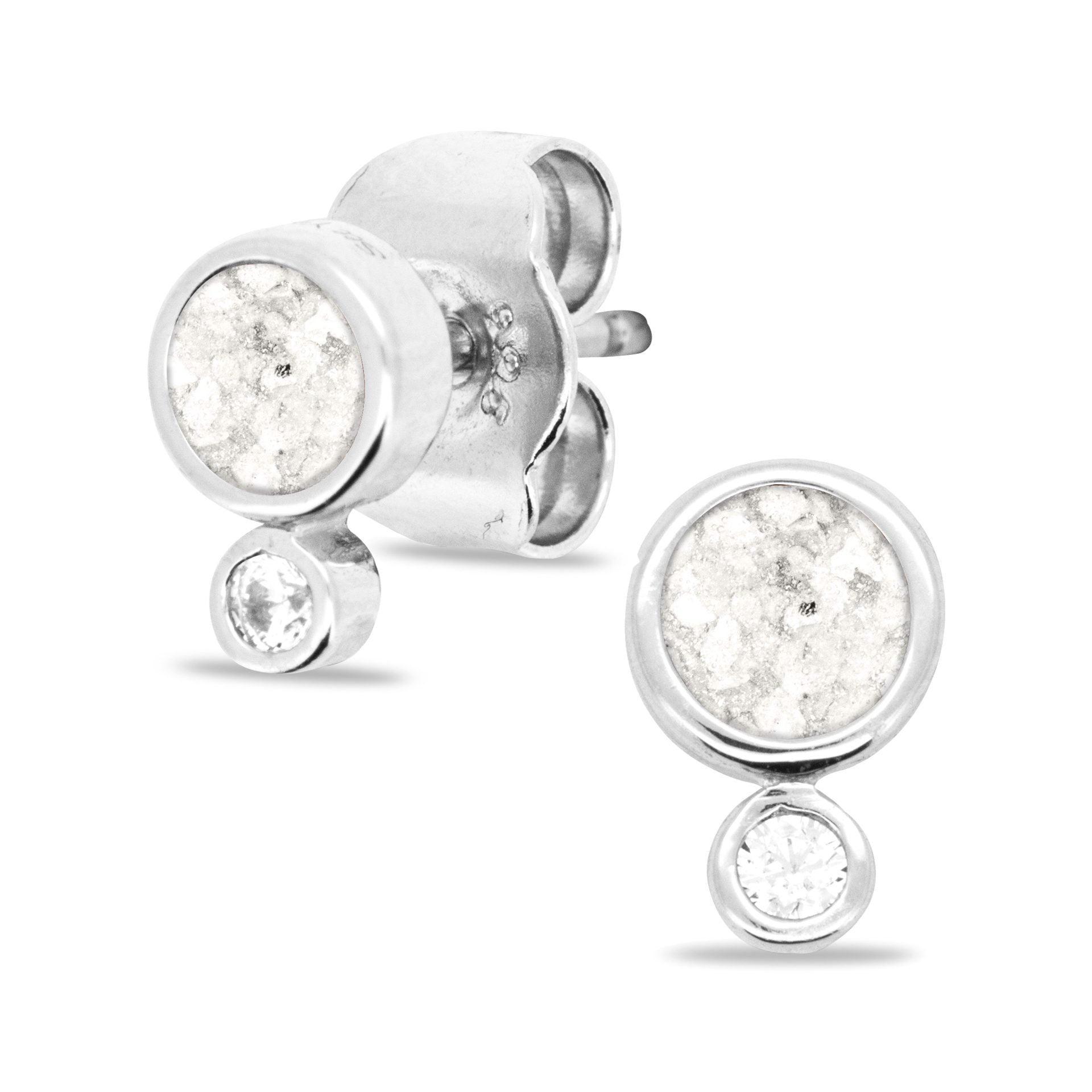 Birthstone Ear Studs - November (Citrine) - Silver memorial jewellery