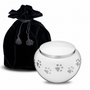 Classic™ Round Small Pet Urn White & Bru Pewter
