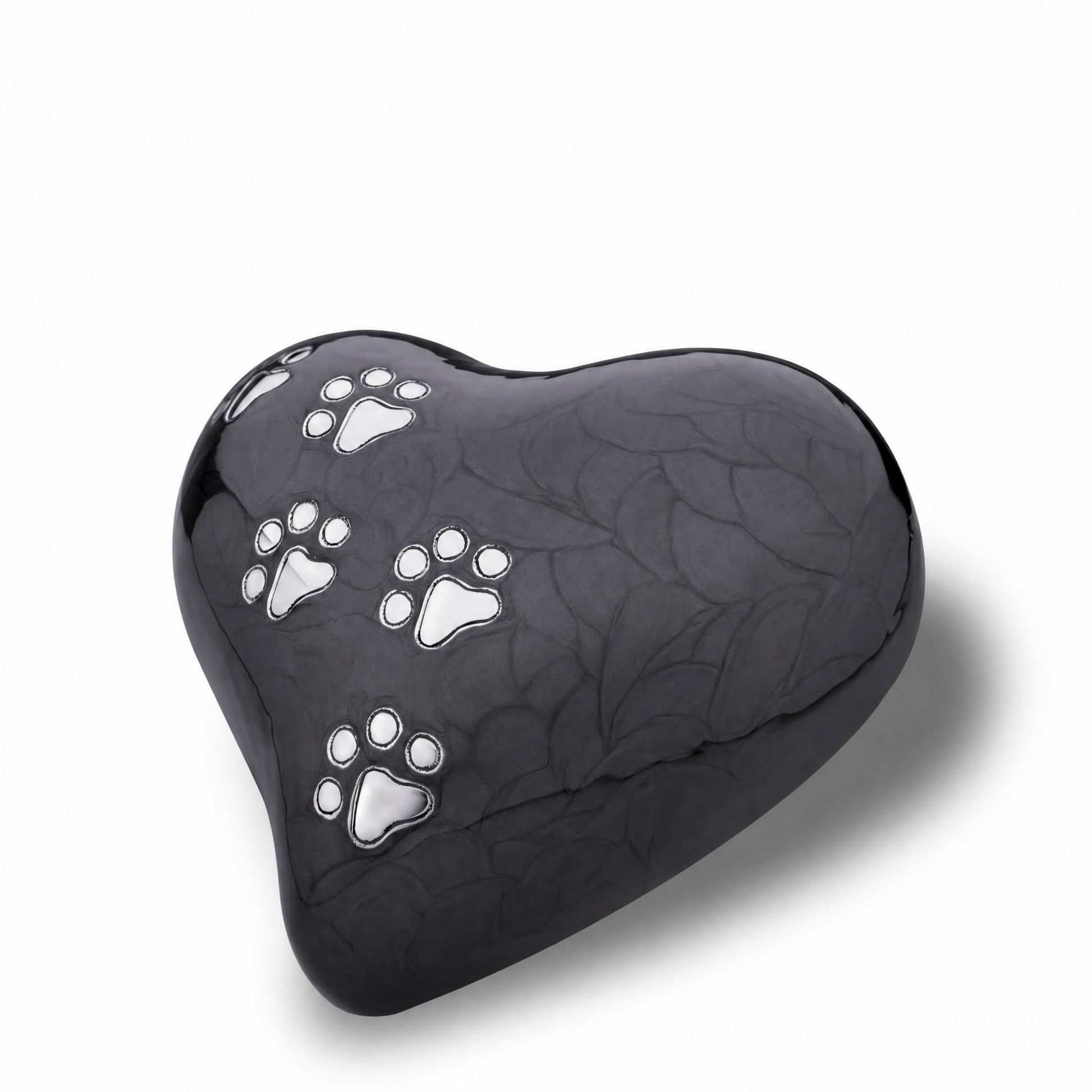 Medium Heart Pet Urn Midnight & Bru Pewter