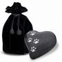 Medium Heart Pet Urn Midnight & Bru Pewter