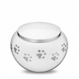 Classic™ Round Large Pet Urn White & Bru Pewter
