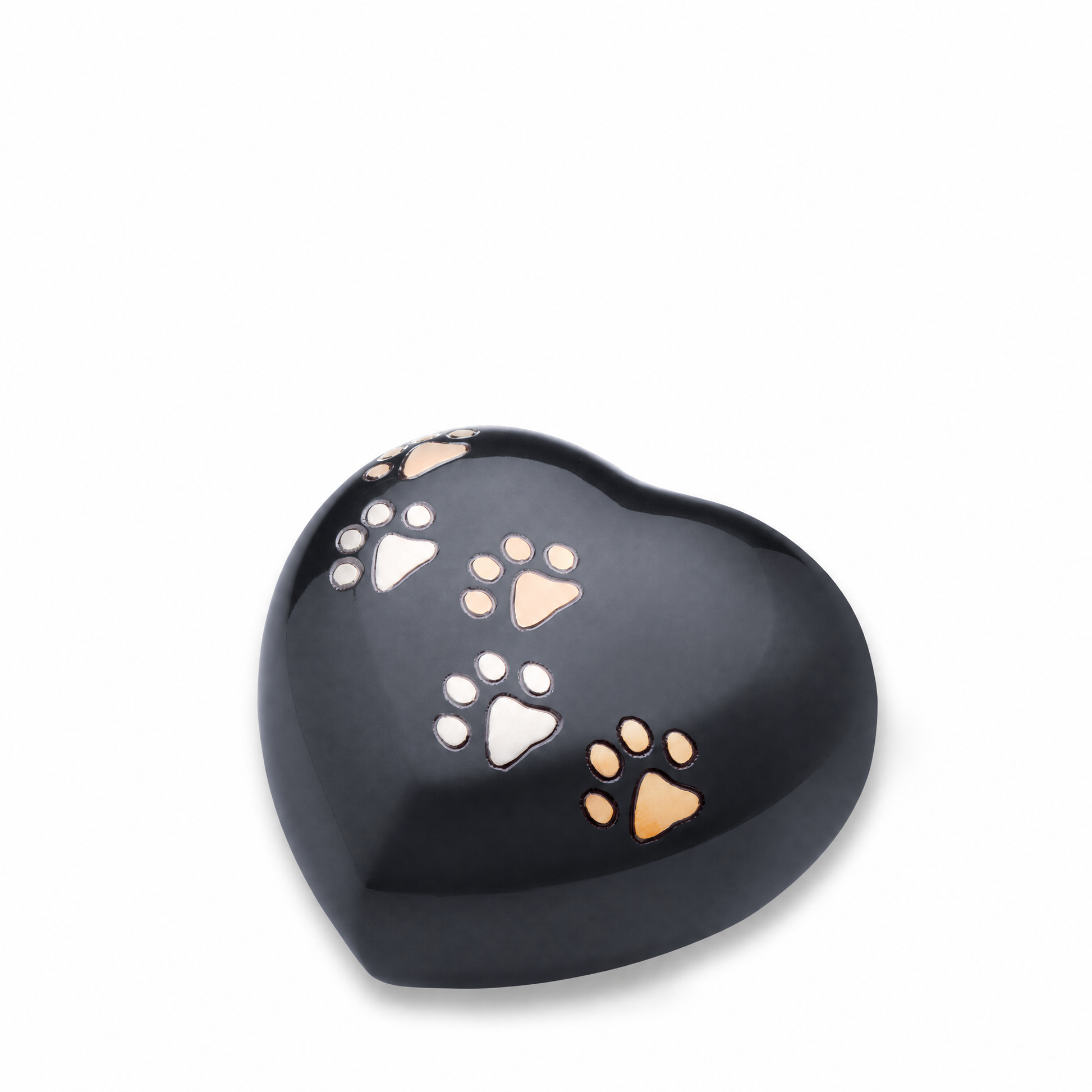 Medium Heart Pet Urn Midnight & Bru Pewter