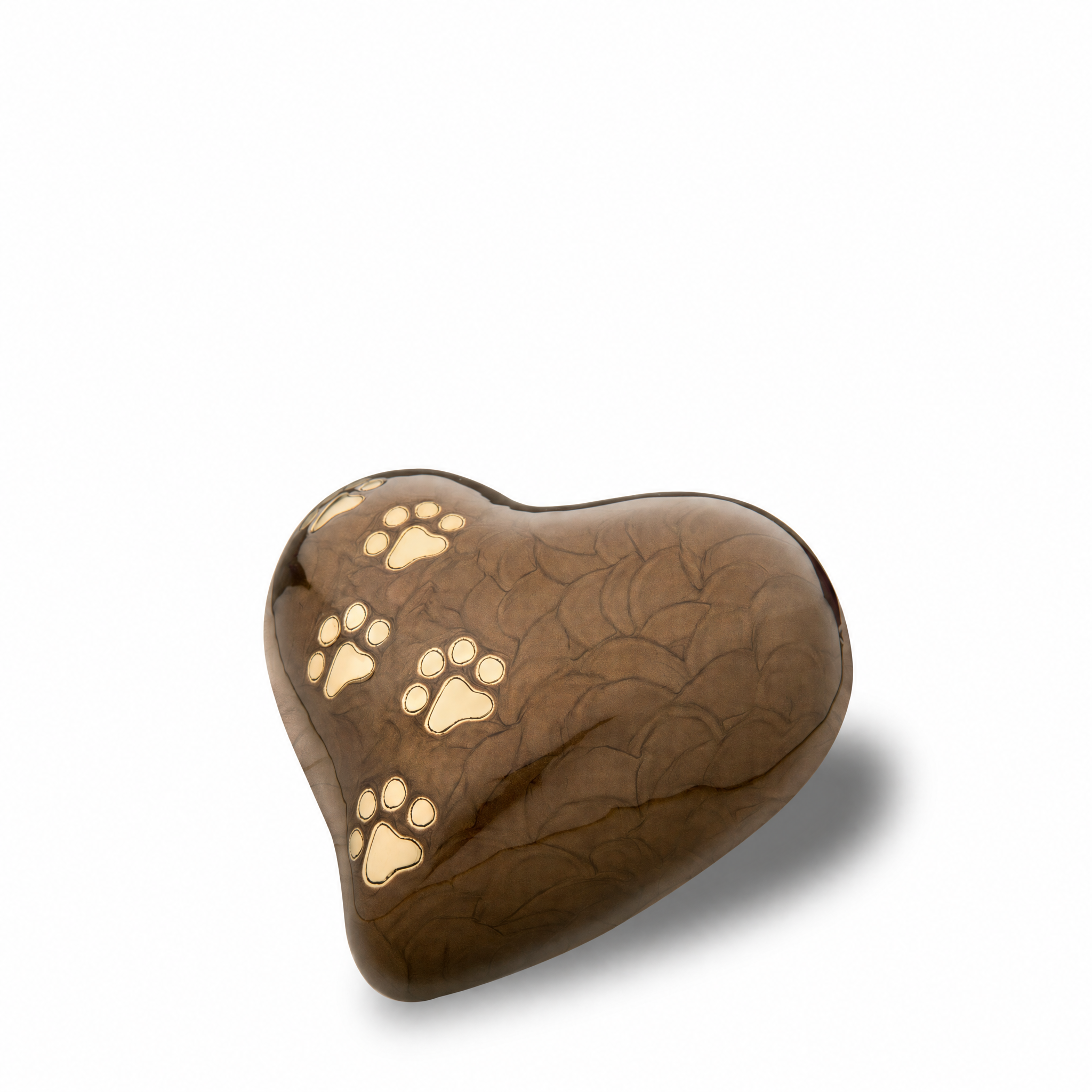 Medium Heart Pet Urn Pearl Bronze & Bru Gold