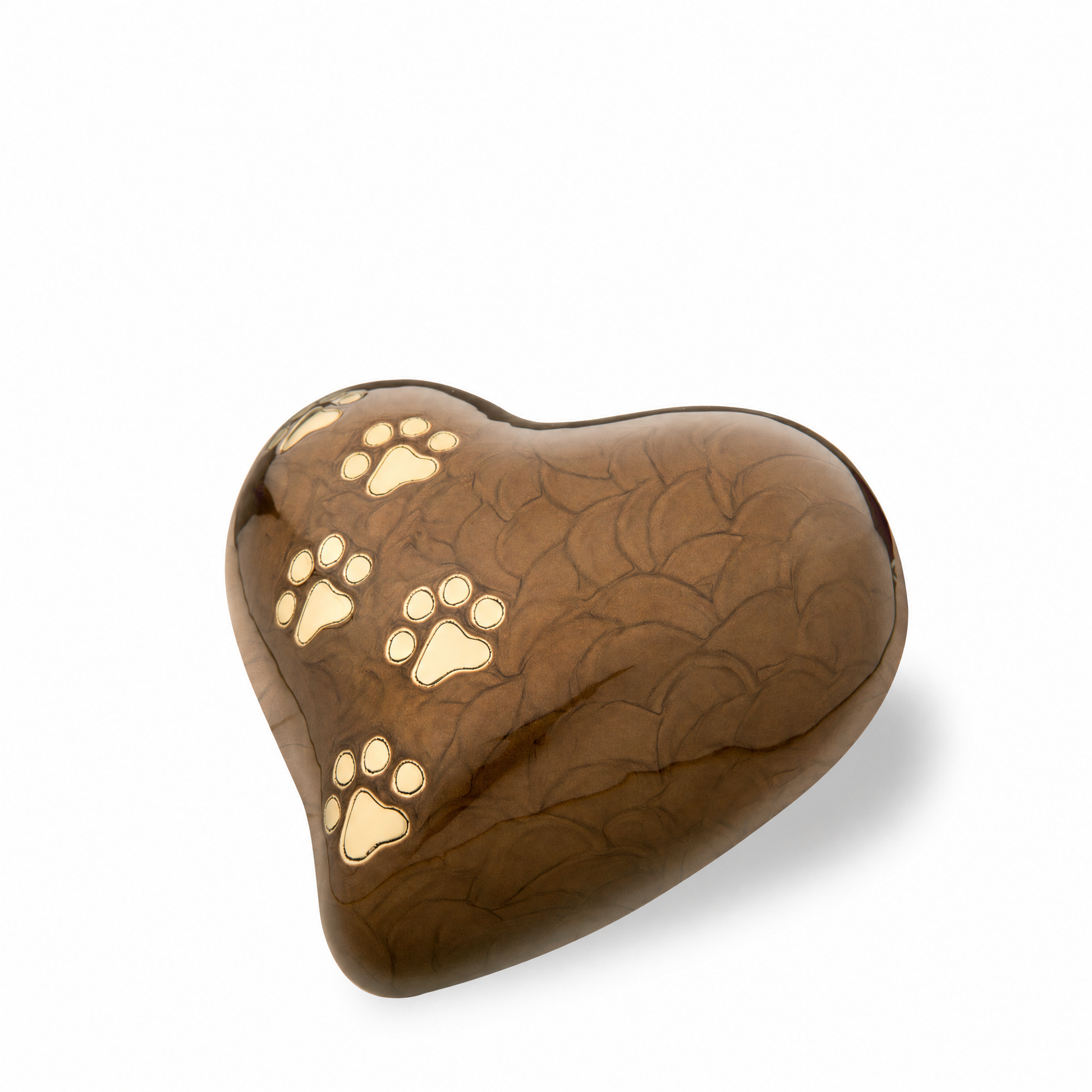 Large Heart Pet Urn Pearl Bronze & Bru Gold