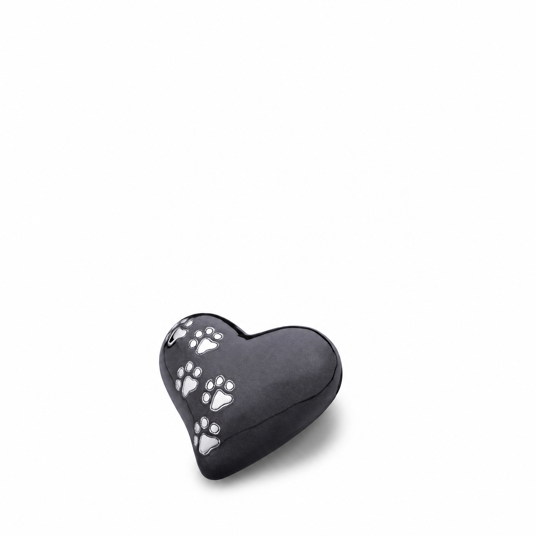 Keepsake Heart Pet Urn Pearl Midnight & Bru Pewter
