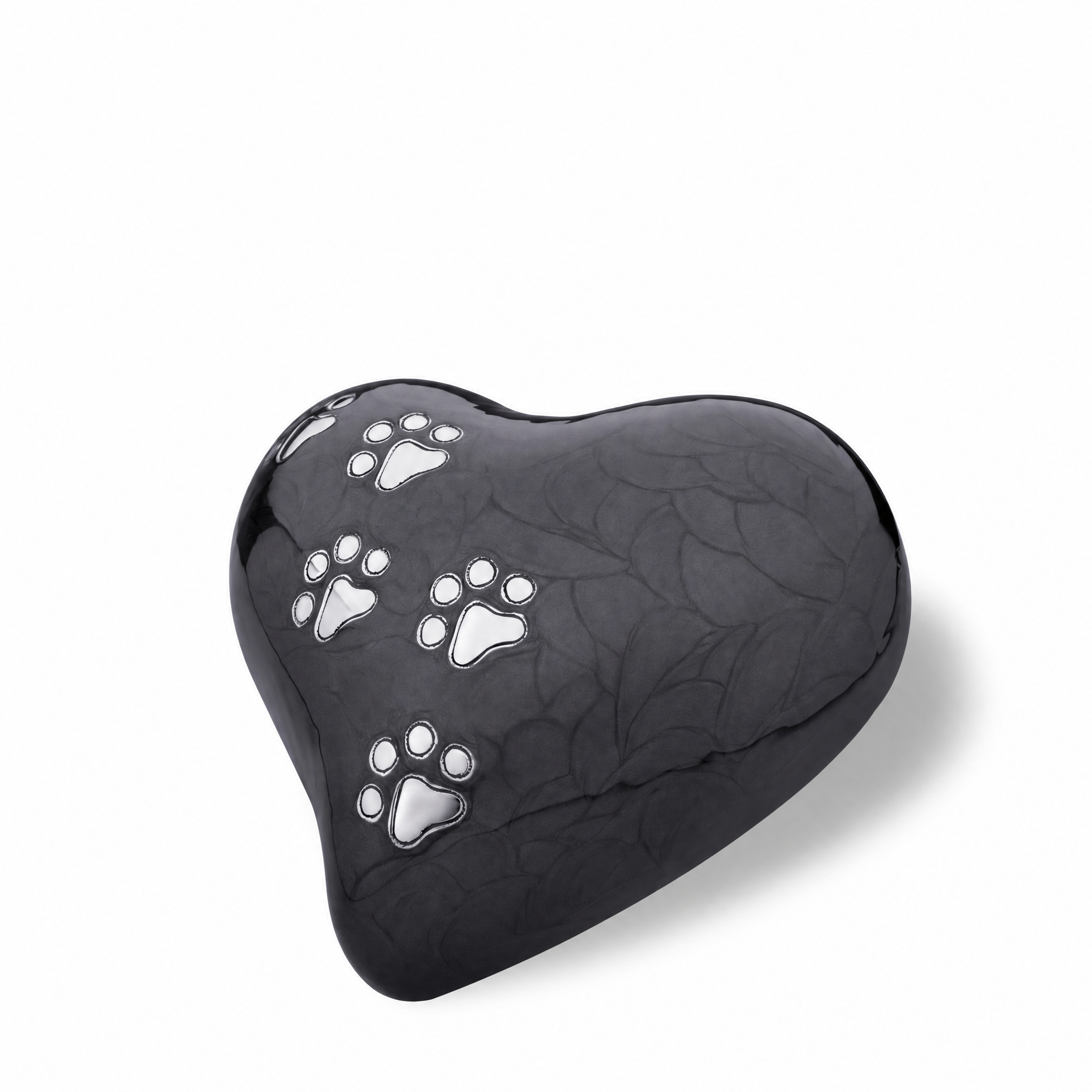 Large Heart Pet Urn Pearl Midnight & Bru Pewter
