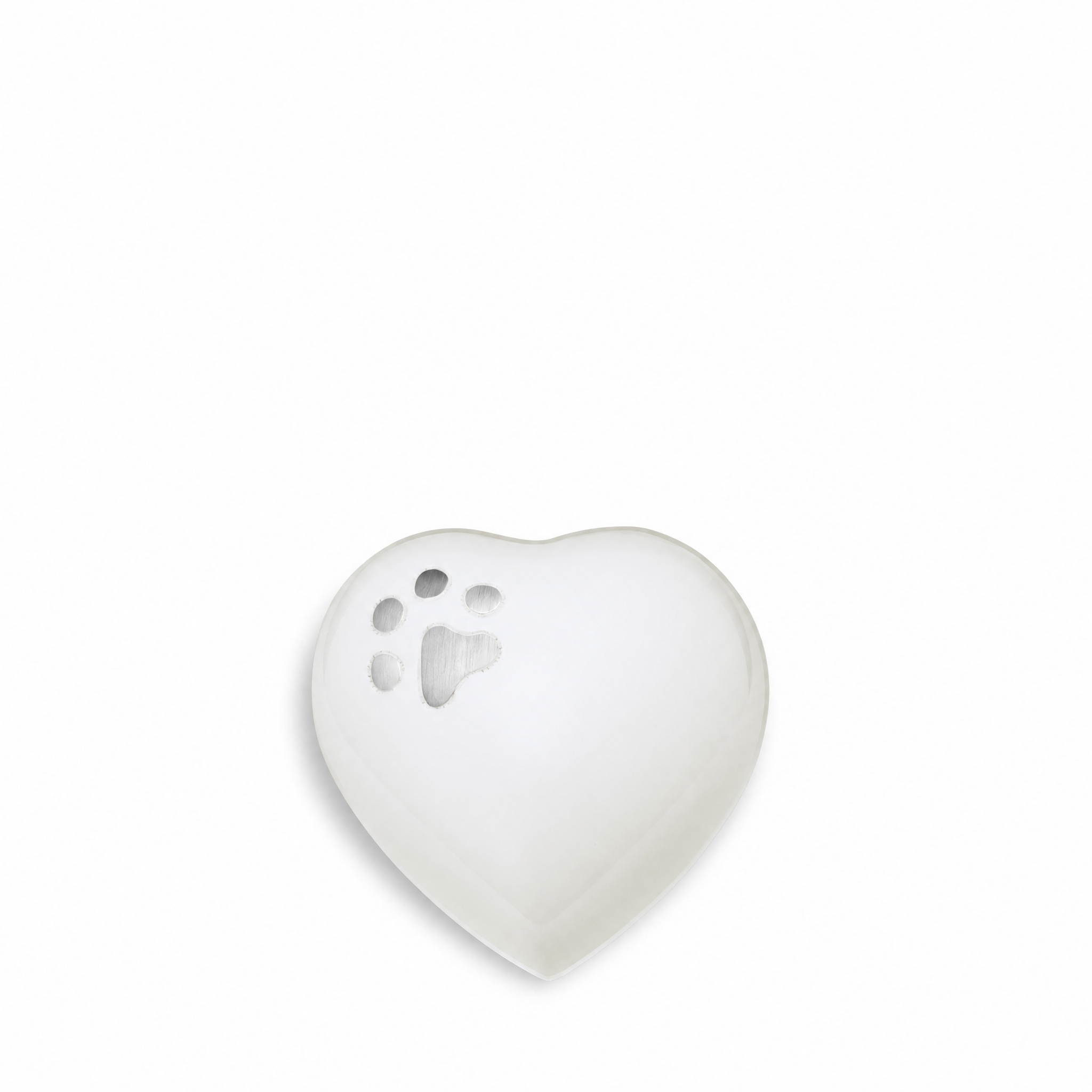 Keepsake Heart Pet Urn White & Bru Pewter
