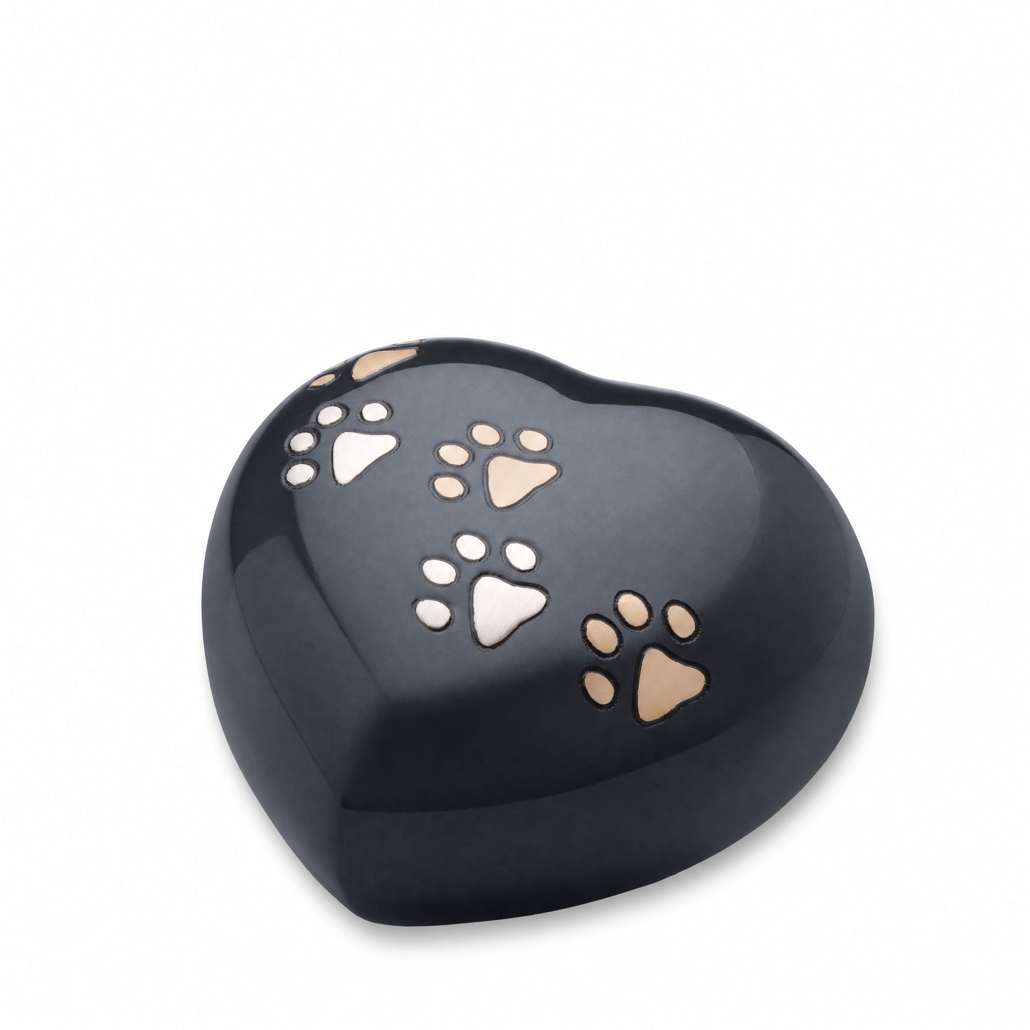Large Heart Pet Urn Midnight & Bru Pewter