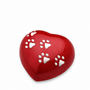 Large Heart Pet Urn Red & Bru Pewter
