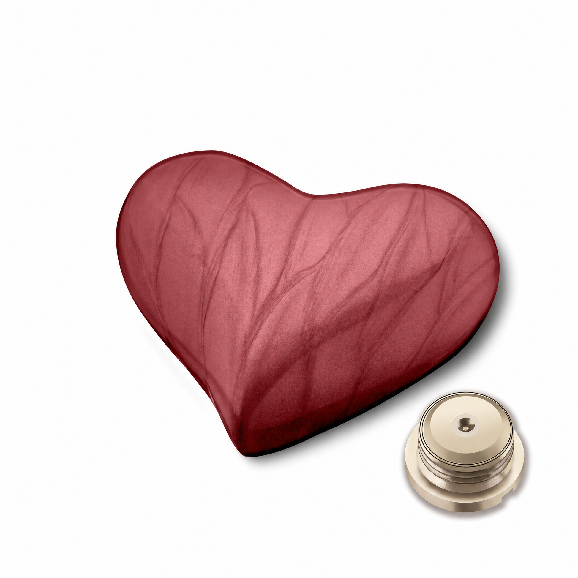 Heart Keepsake Urn Pearl Crimson