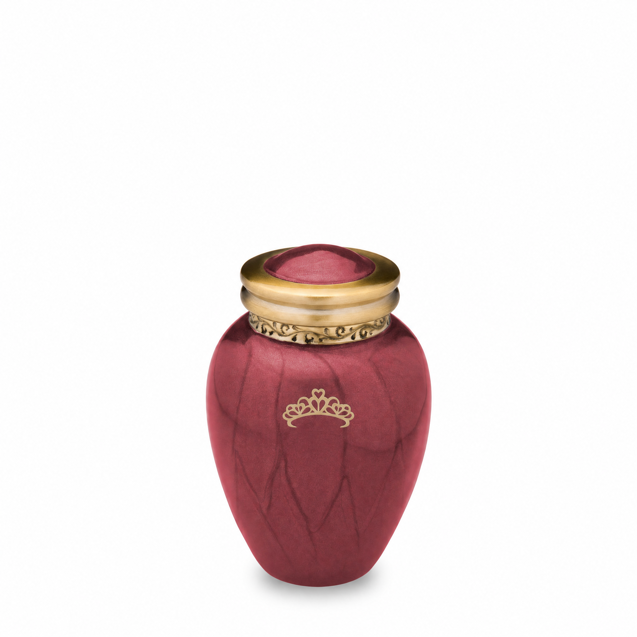 Blessing™ Keepsake Urn Pearl Crimson & Bru Gold