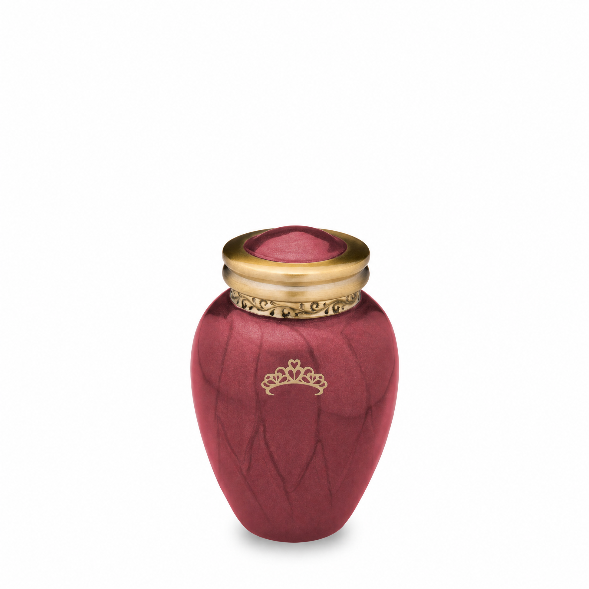 Blessing™ Keepsake Urn Pearl Crimson & Bru Gold