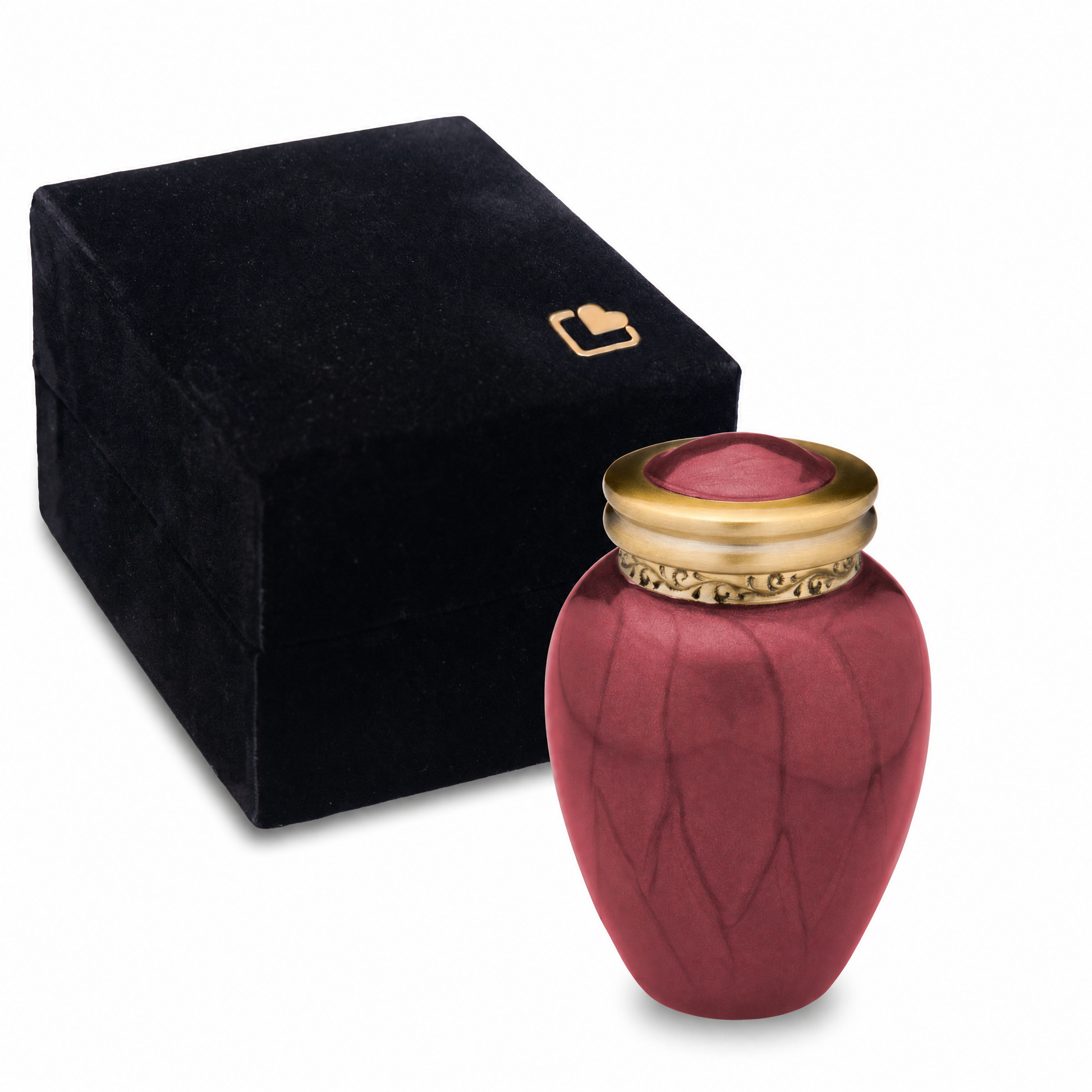 Blessing™ Keepsake Urn Pearl Crimson & Bru Gold