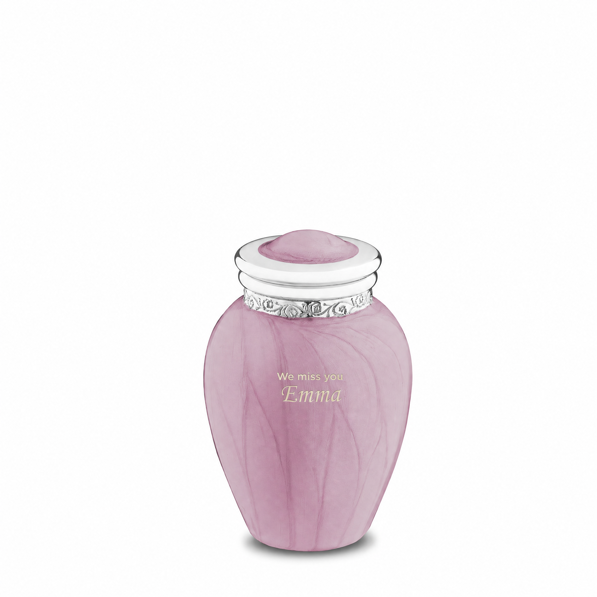 Blessing™ Keepsake Urn Pearl Pink & Pol Silver