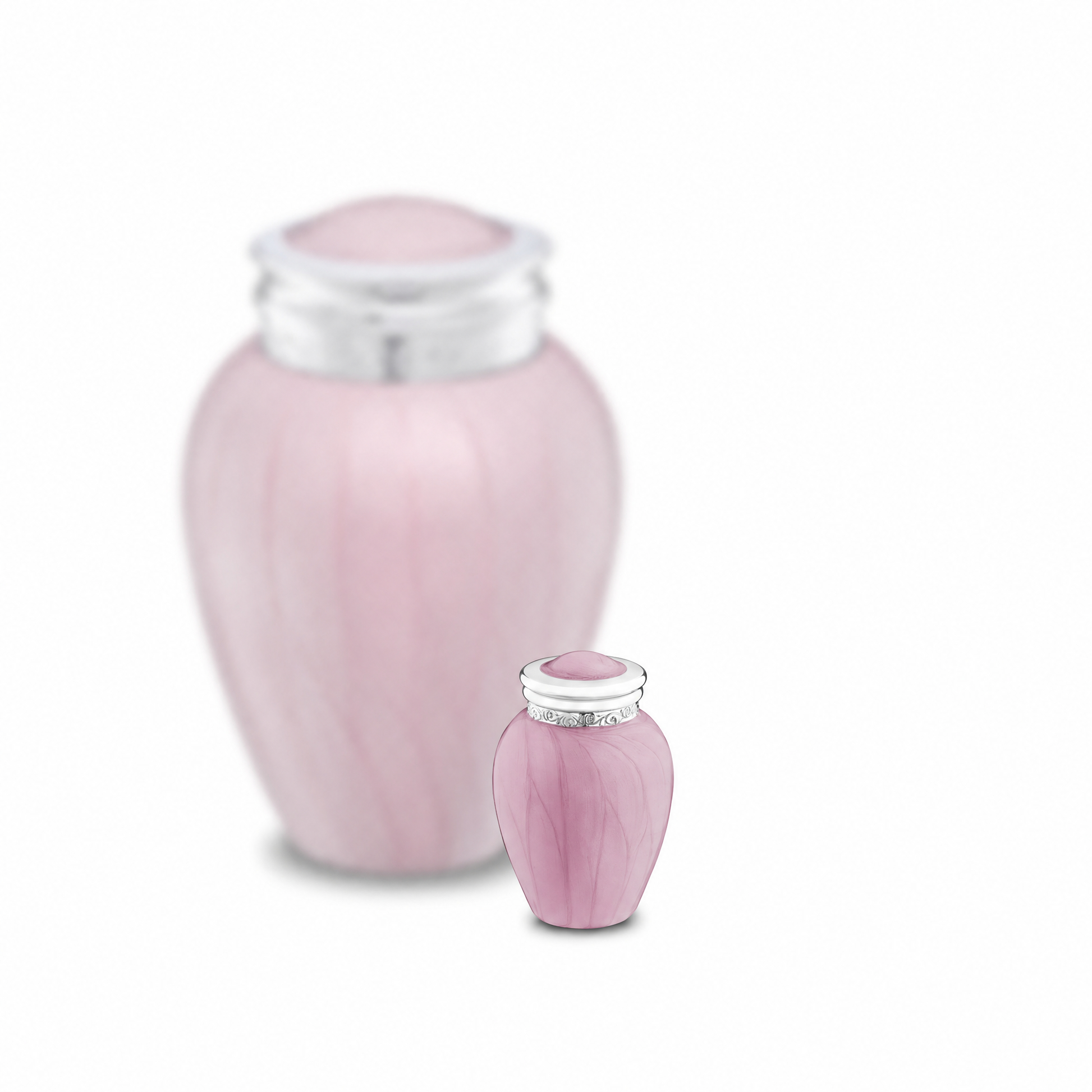 Blessing™ Keepsake Urn Pearl Pink & Pol Silver