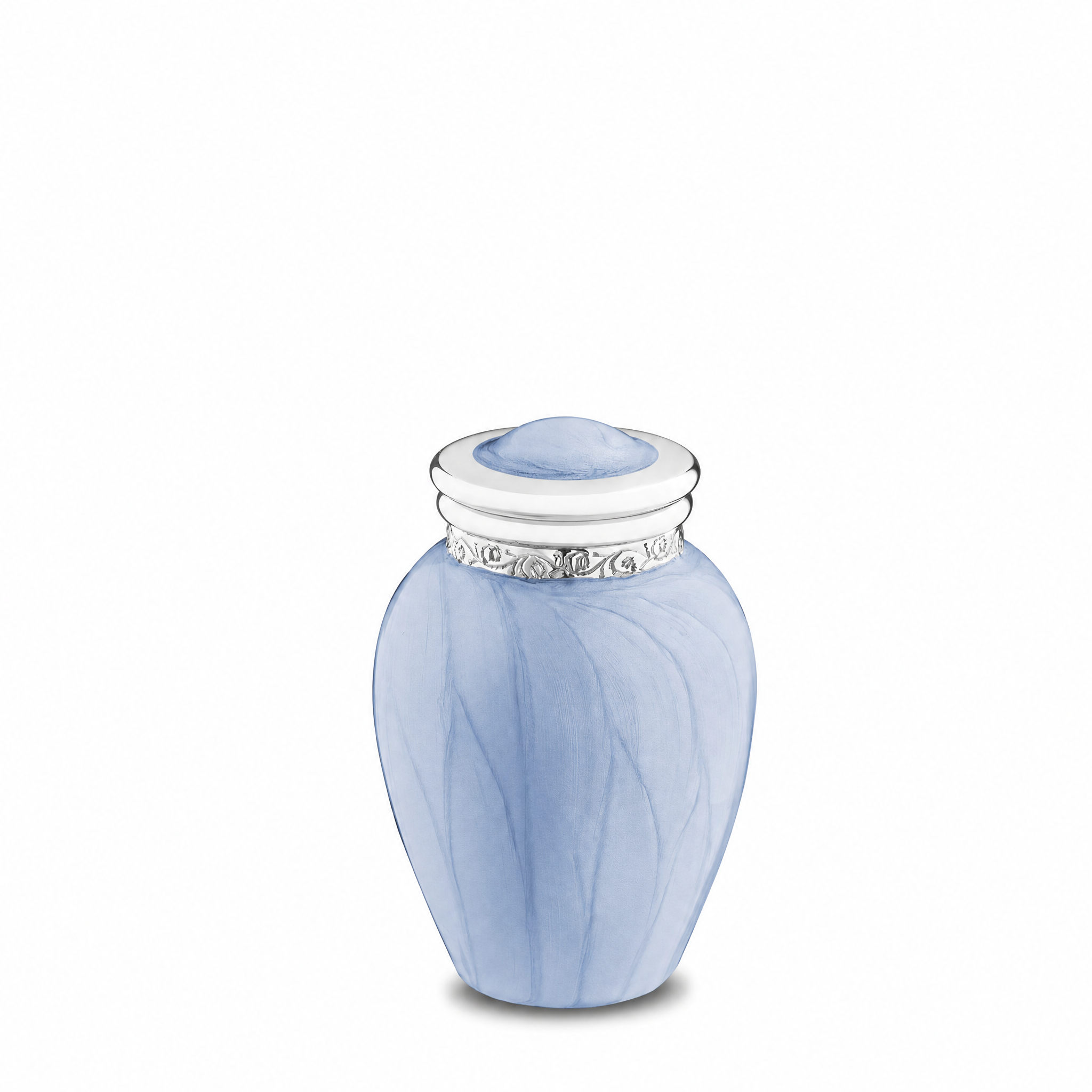 Blessing™ Keepsake Urn Pearl Blue & Pol Silver