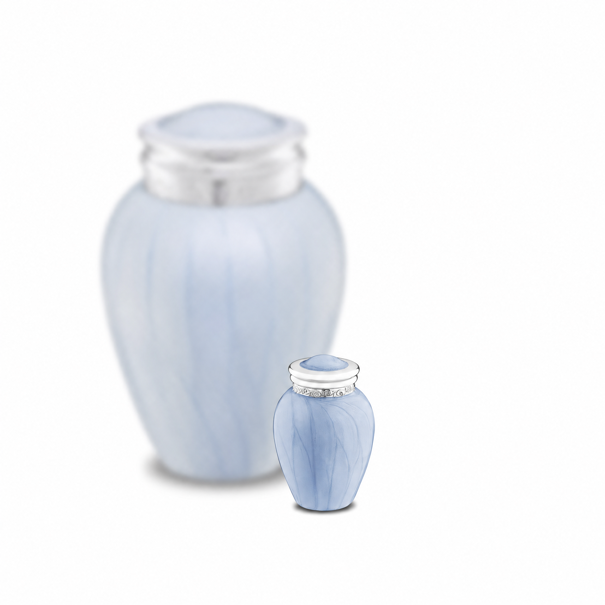 Blessing™ Keepsake Urn Pearl Blue & Pol Silver