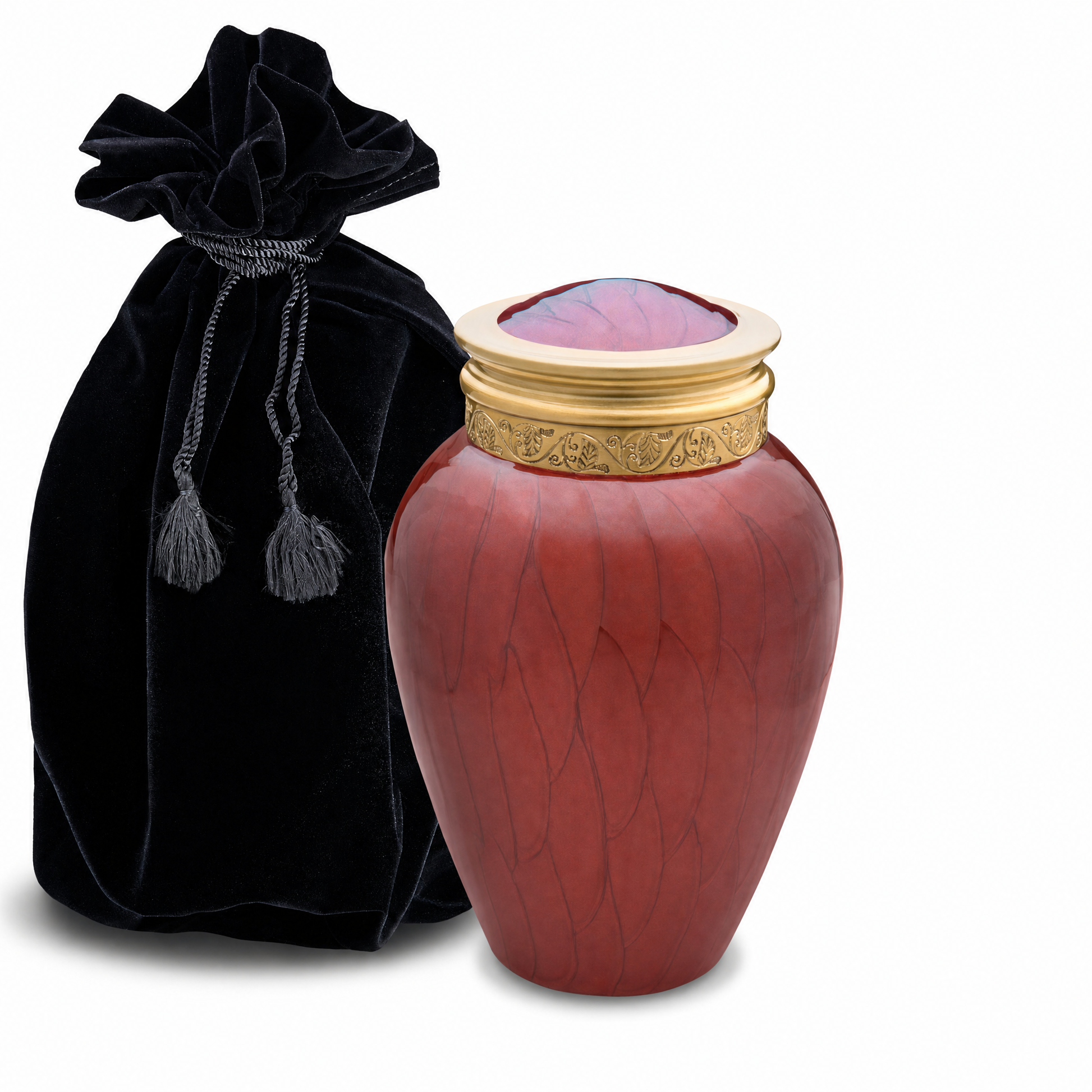 Blessing™ Medium Urn Pearl Crimson & Bru Gold