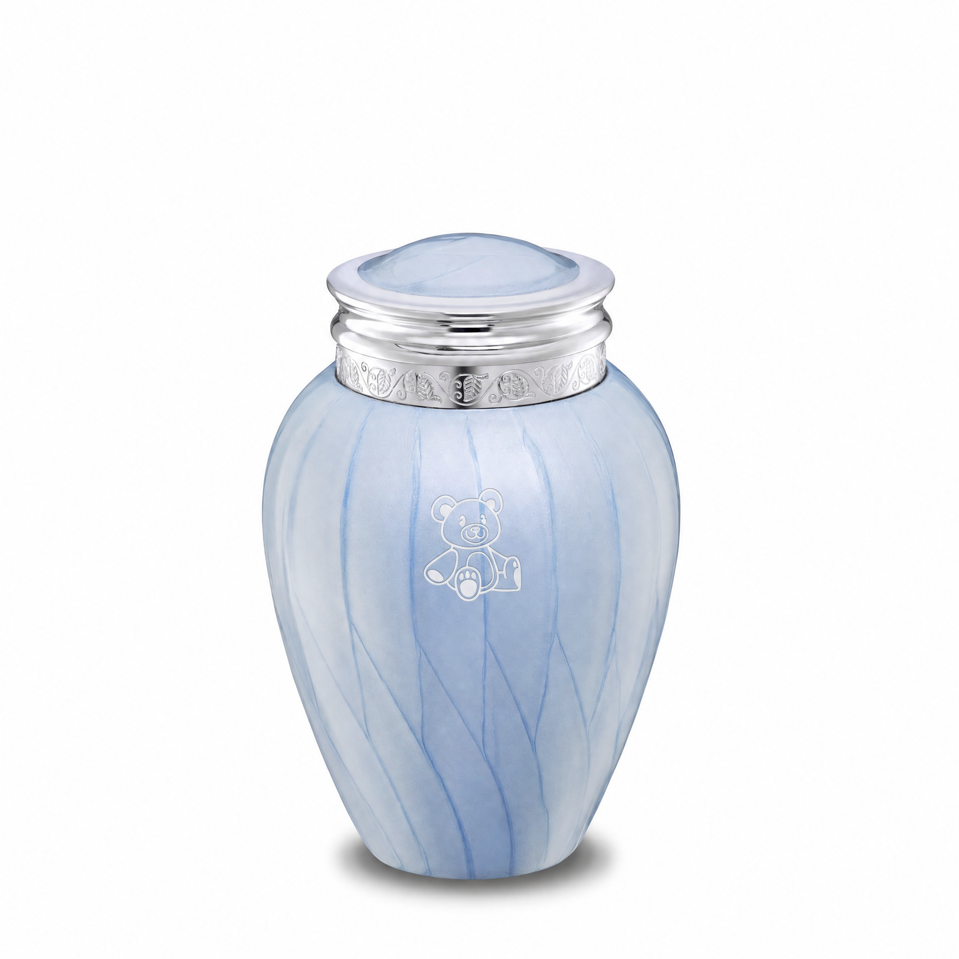 Blessing™ Medium Urn Pearl Blue & Pol Silver