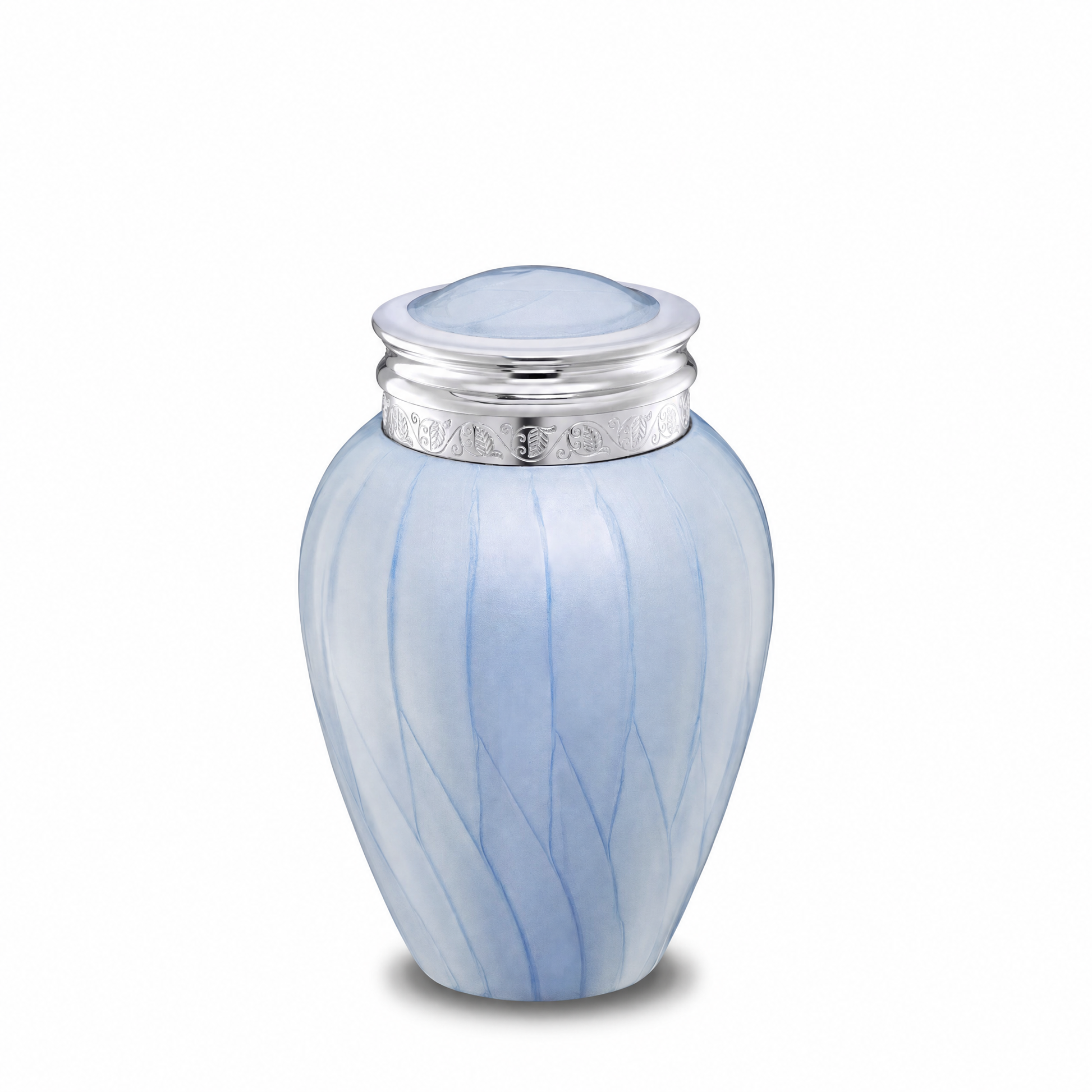Blessing™ Medium Urn Pearl Blue & Pol Silver