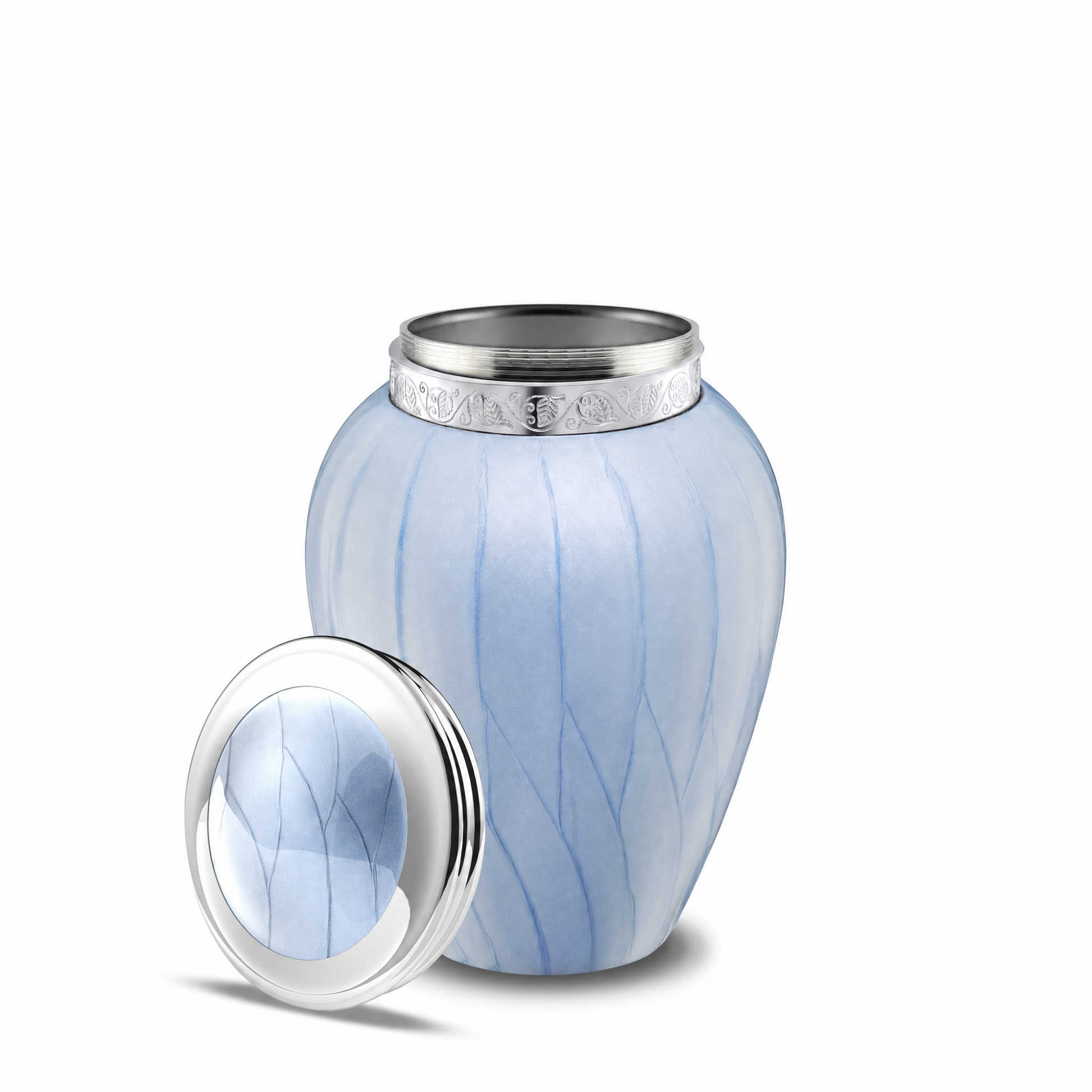 Blessing™ Medium Urn Pearl Blue & Pol Silver