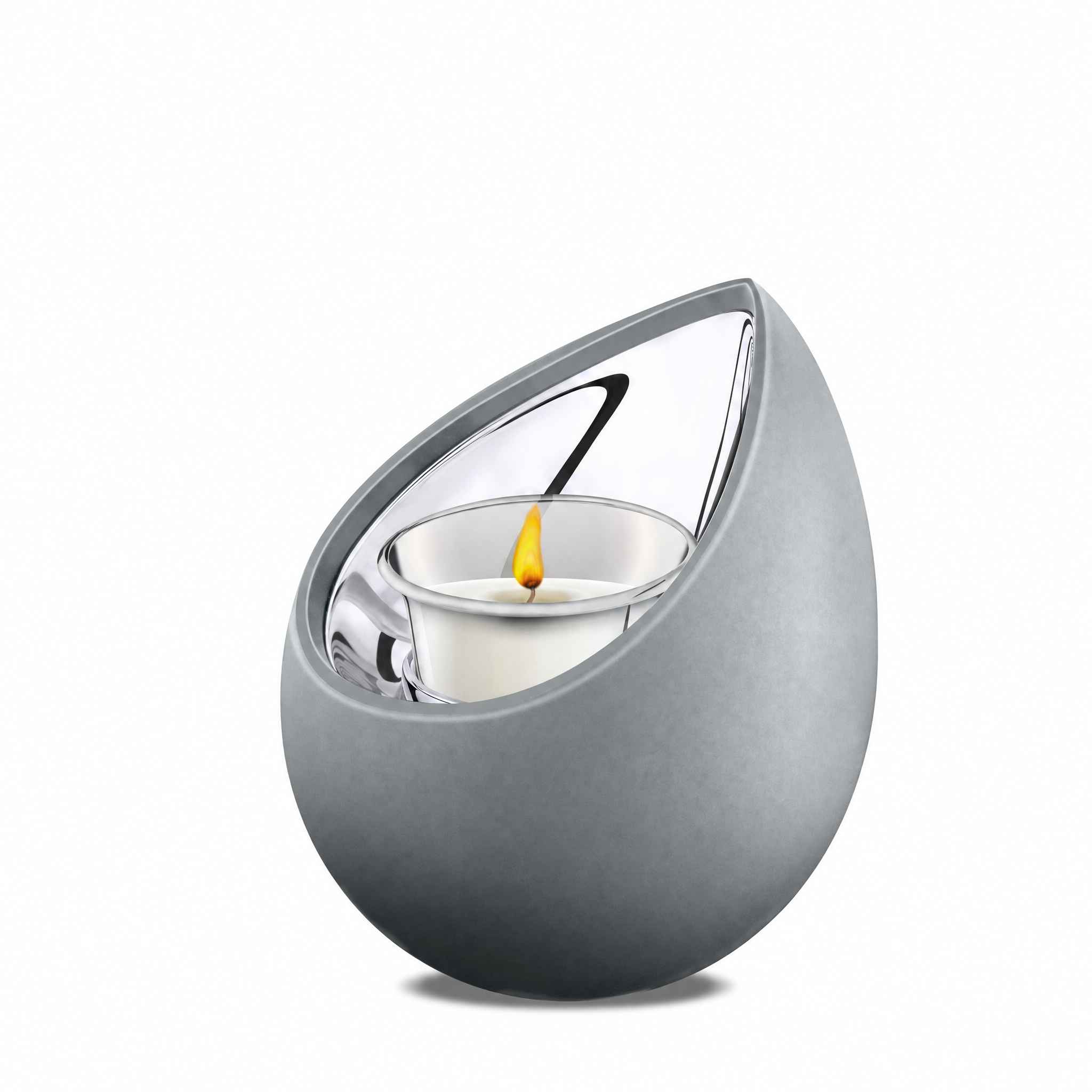 Drop™ Tealight Urn French Grey & Pol Silver