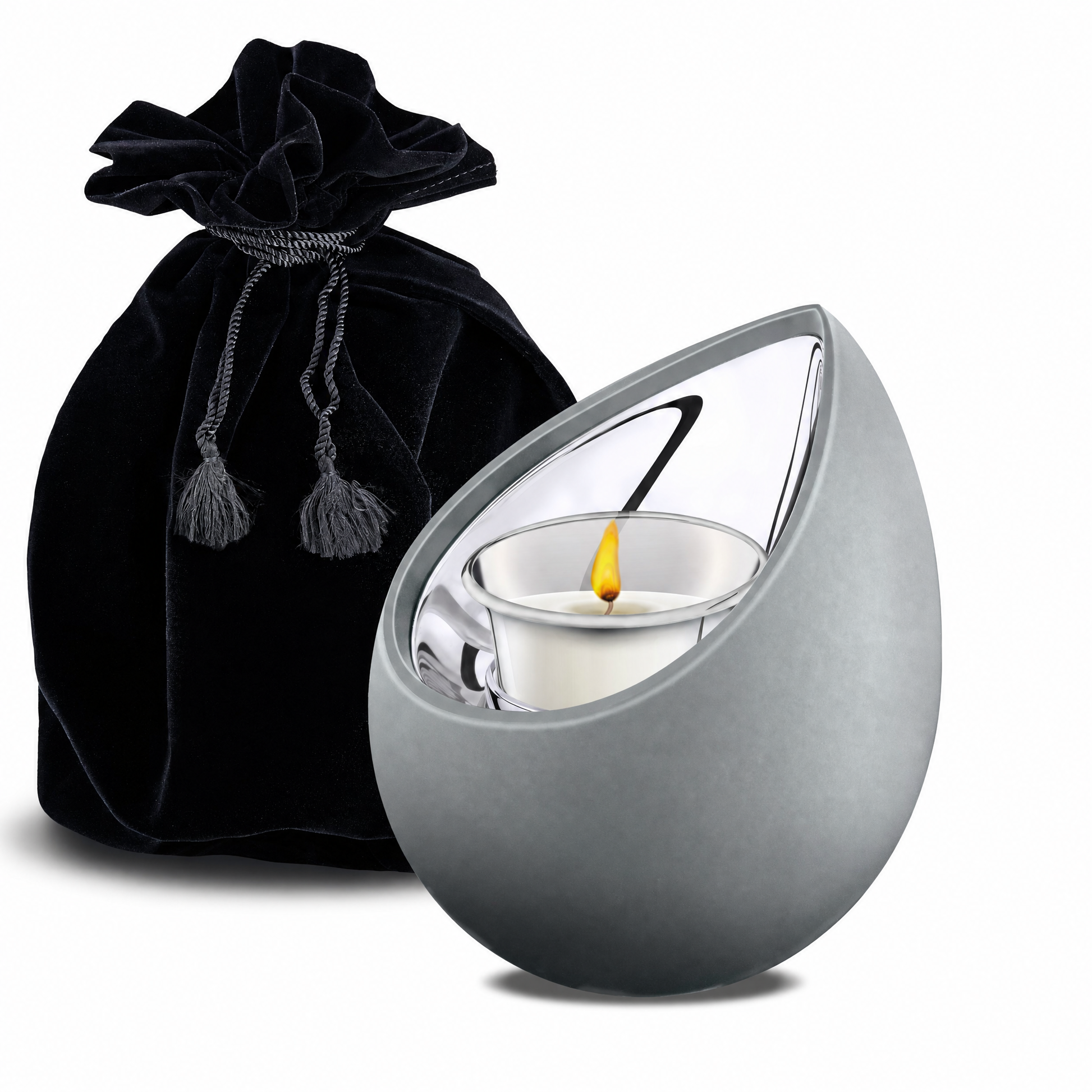 Drop™ Tealight Urn French Grey & Pol Silver