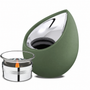 Drop™ Tealight Urn Sage Green & Pol Silver
