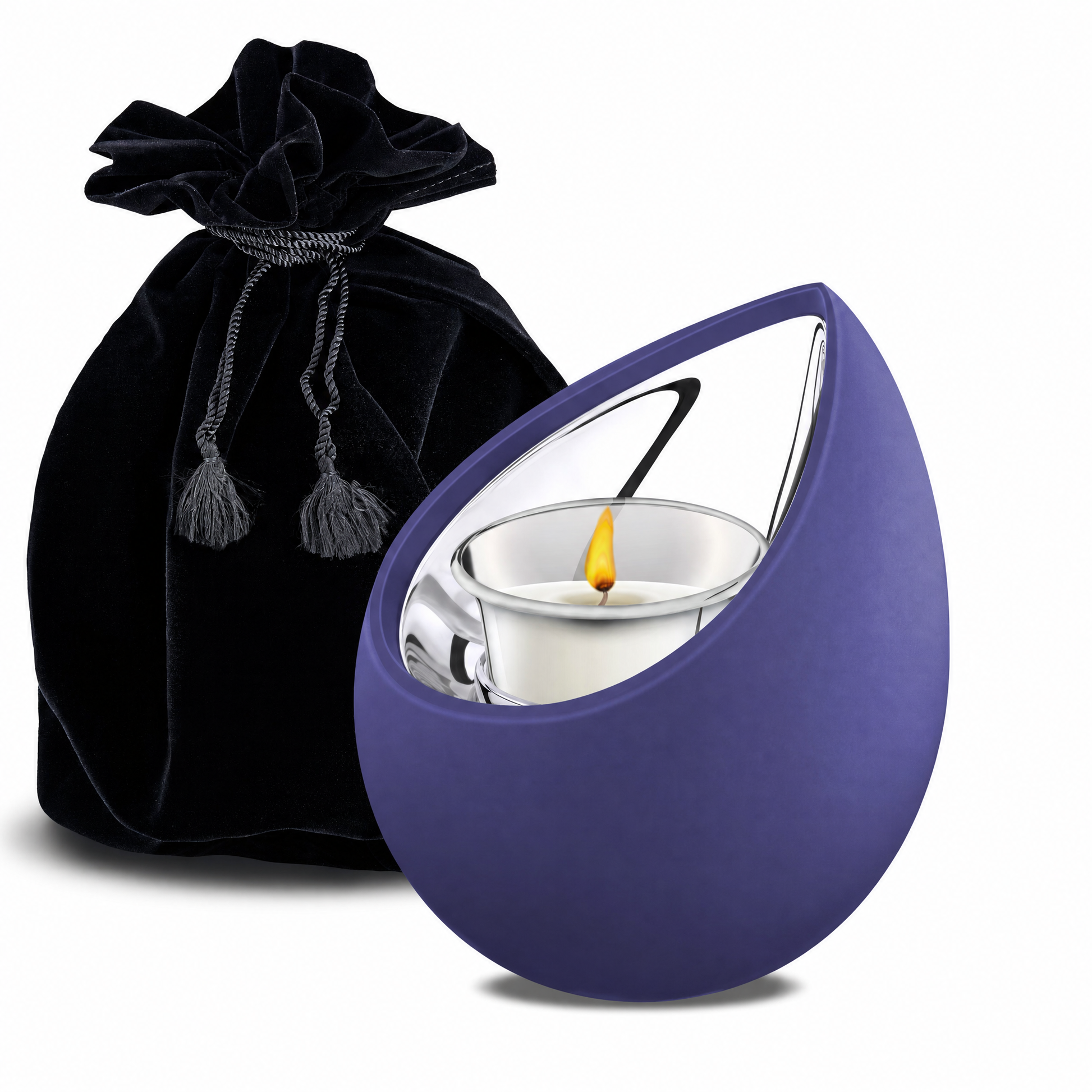 Drop™ Tealight Urn Navy & Pol Silver