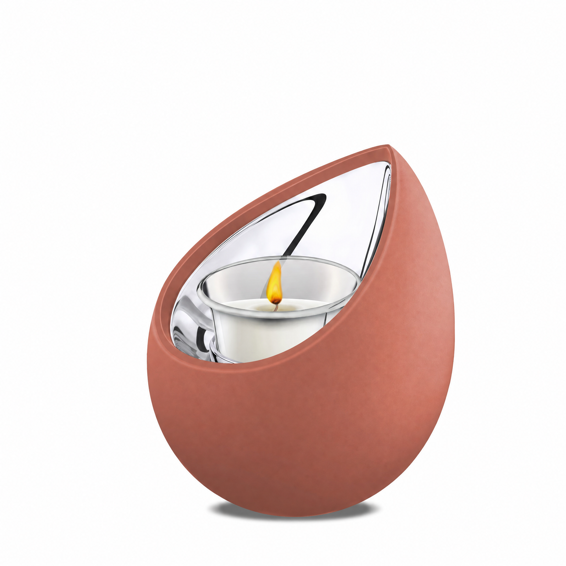 Drop™ Tealight Urn Terracota & Pol Silver