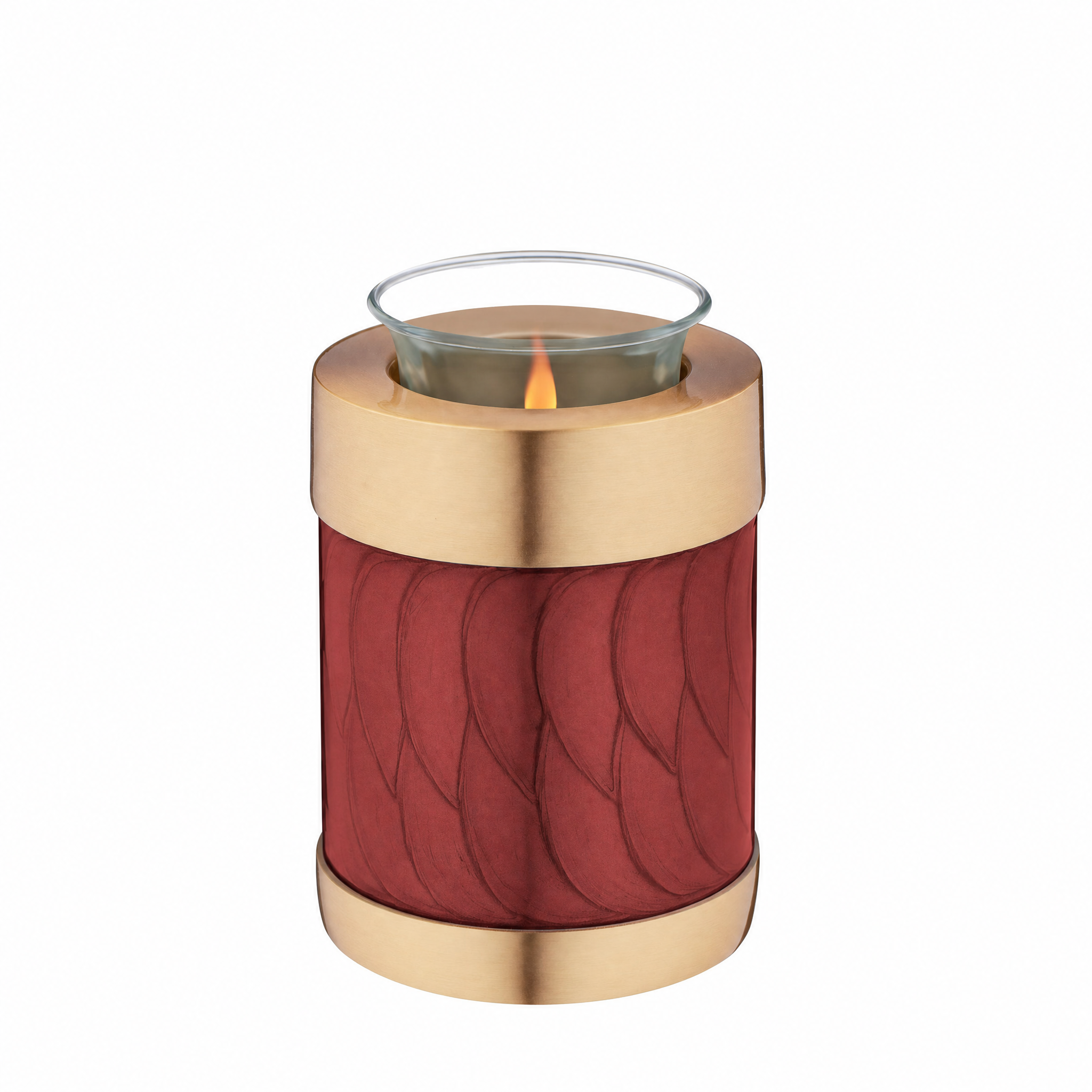 Tealight Urn Pearl Crimson & Bru Gold