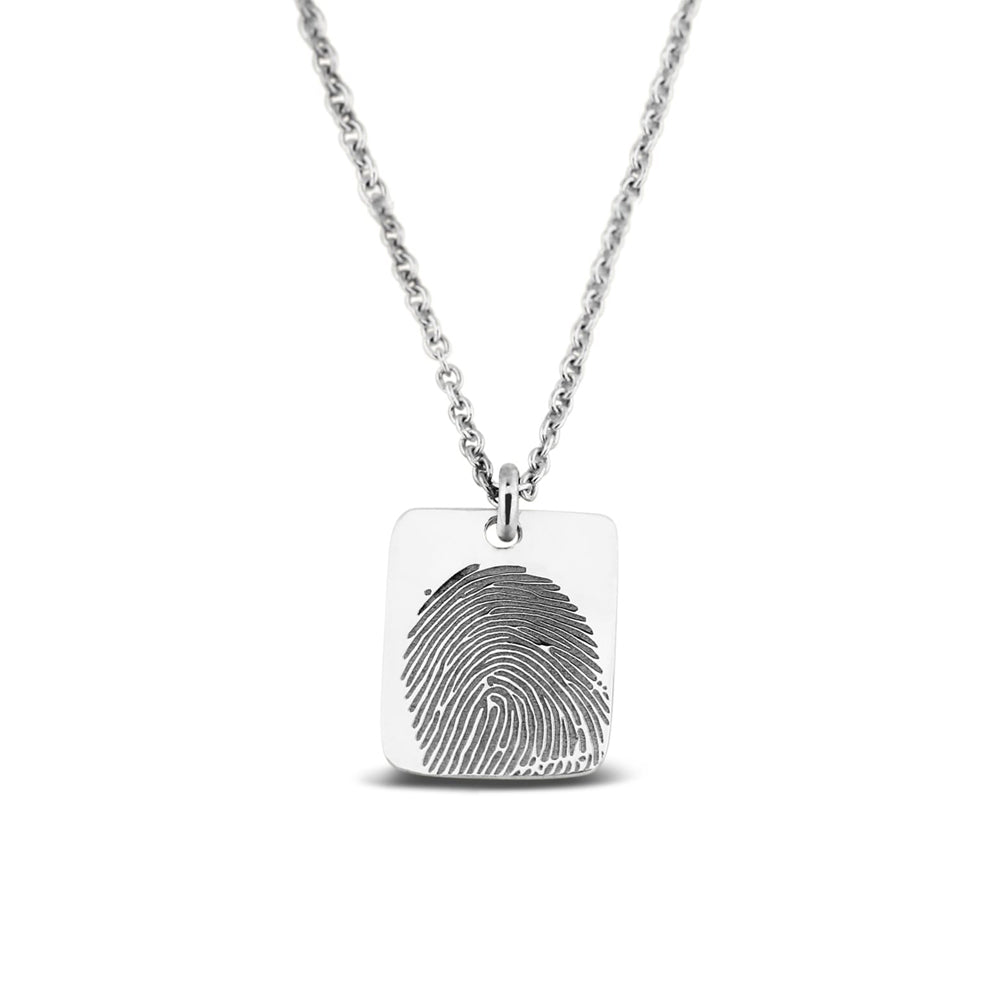 Engraved Necklace in SS - Silver memorial jewellery