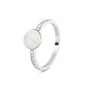 Gem Signet Disk Ring in SS - Silver memorial jewellery