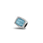 Cube Gem Charm in Baby Blue - Silver memorial jewellery