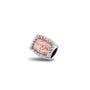 Cube Gem Charm in Blush - Silver memorial jewellery