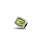 Cube Gem Charm in Green - Silver memorial jewellery
