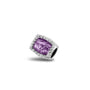 Cube Gem Charm in Purple - Silver memorial jewellery