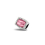 Cube Gem Charm in Soft Pink - Silver memorial jewellery