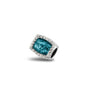 Cube Gem Charm in Turquoise - Silver memorial jewellery