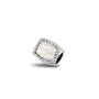 Cube Gem Charm in White - Silver memorial jewellery