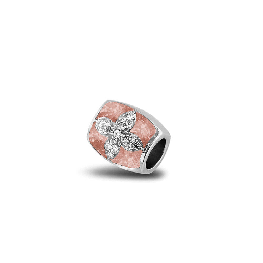 Daisy Charm in Blush - Silver memorial jewellery