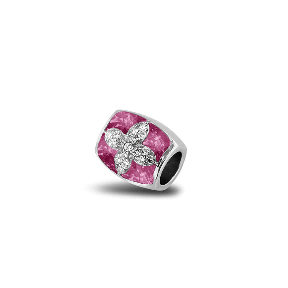 Daisy Charm in Fluo Pink - Silver memorial jewellery