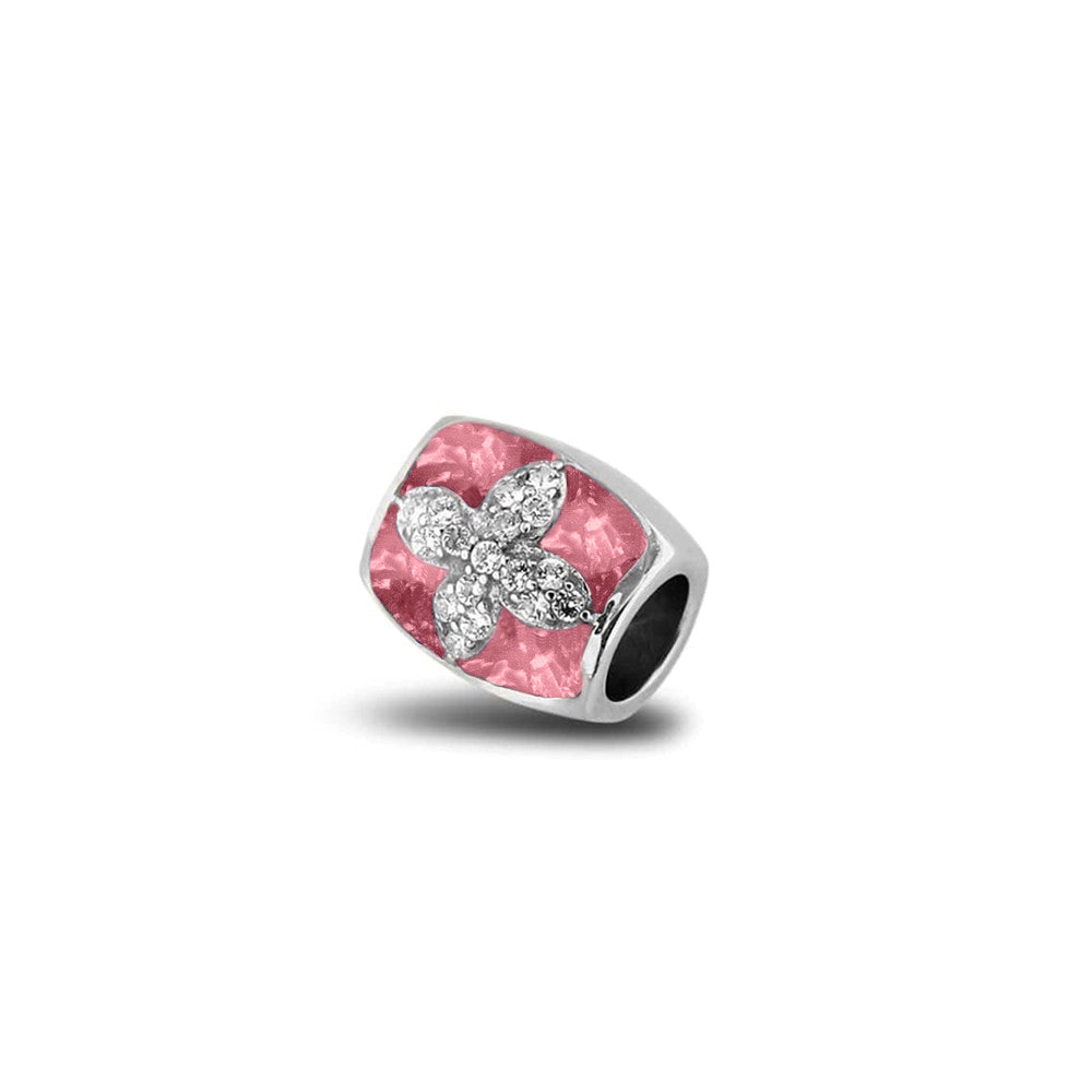 Daisy Charm in Soft Pink - Silver memorial jewellery