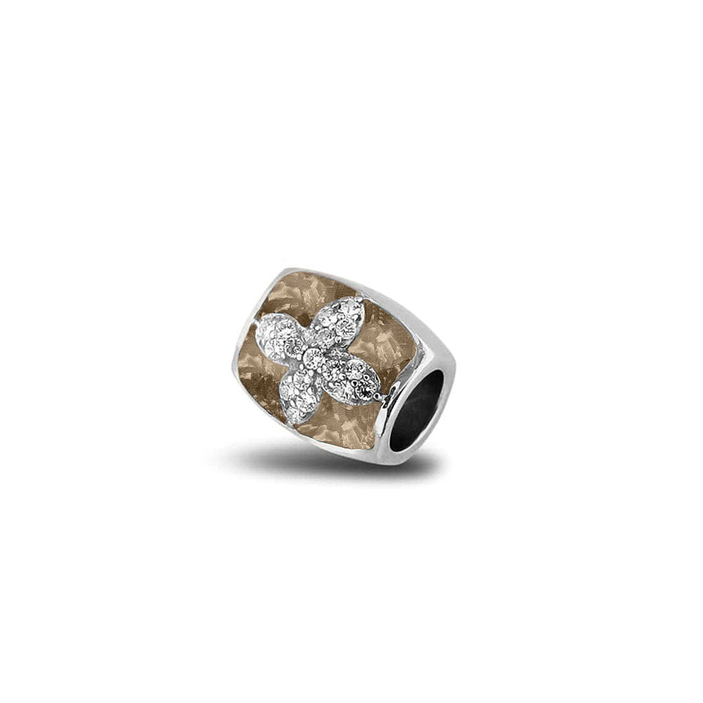 Daisy Charm in Transparent - Silver memorial jewellery