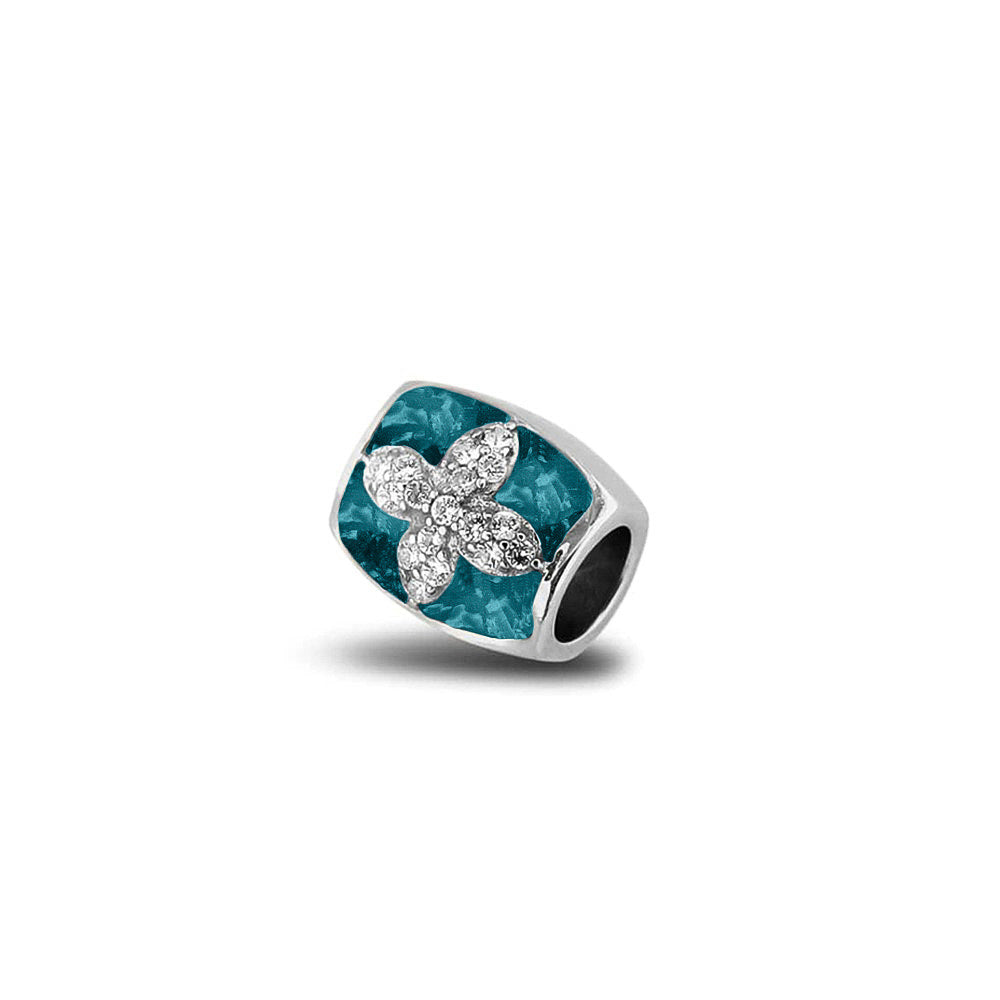 Daisy Charm in Turquoise - Silver memorial jewellery