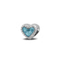 Heart Gem Charm in Baby Blue - Silver memorial jewellery