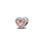 Heart Gem Charm in Blush - Silver memorial jewellery